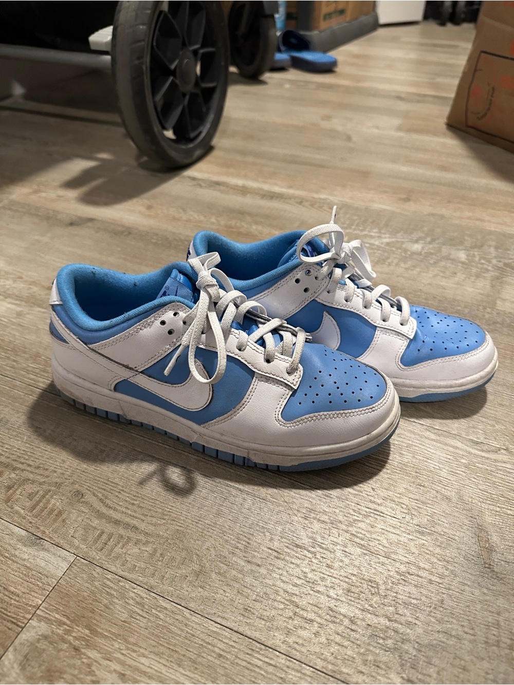 Limited Edition HongKong Nike Dunk Low Sneakers blue and white patent leather